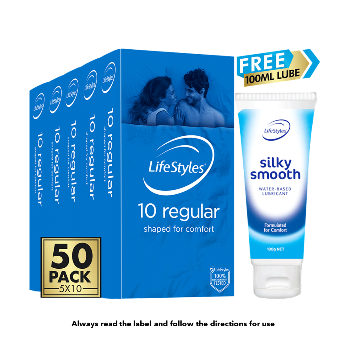 lifestyles-5-10-pack-of-regular-bundle-100ml-of-silky-smooth-lube