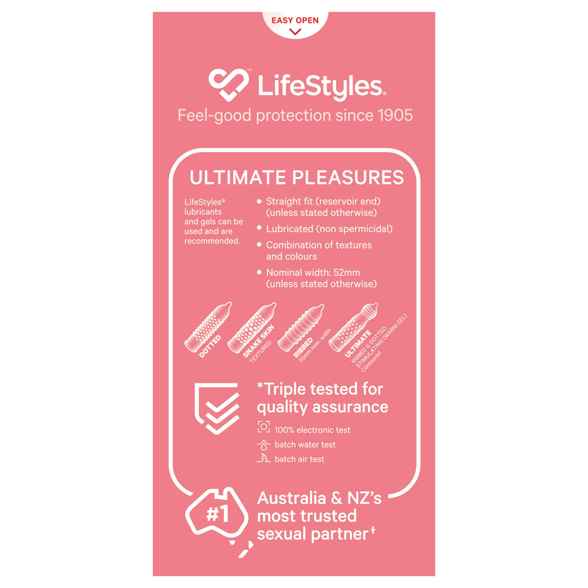 Lifestyles® Ultimate Condoms Non Spermicidal Ribbed and Dotted Condom